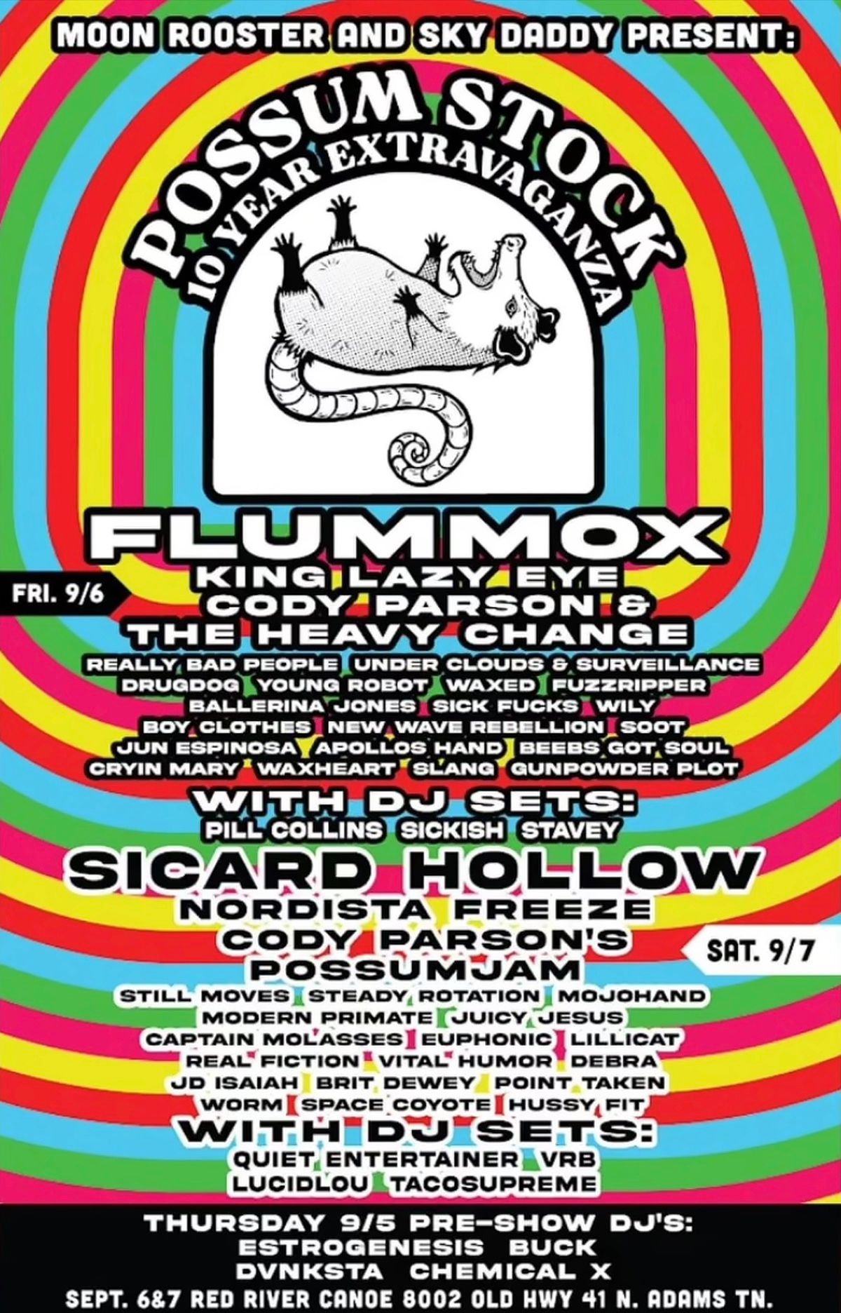 Possumstock 2024 flyer